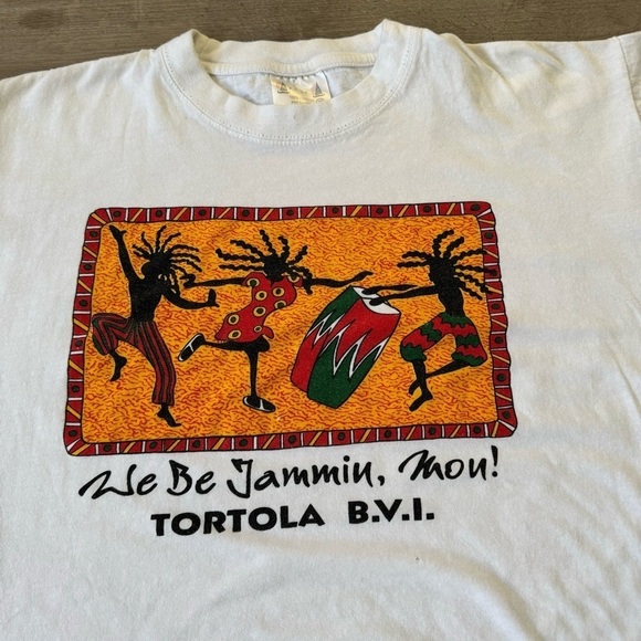 1990s Jamaica white t-shirt
We be Jammin! 
Fits mens L - Picture 2 of 5